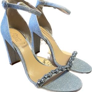 Badgley Mischka Silver Glitter Shoes